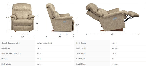 MAPPON REED まりりん 010787 by La-Z-Boy - Lennon Rocking Recliner | Wayside Furniture